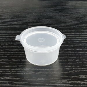 1oz 2oz 4oz Clear Plastic Containers Tubs with Attached Lids Food Safe  Takeaway