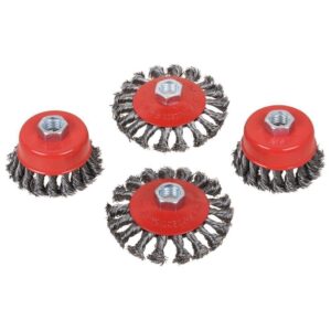 4Pcs Twist Knot Semi Flat Wire Wheel Cup Brush Set Kit For Angle Grinder M14